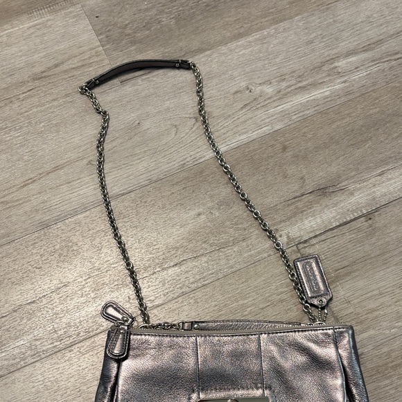 Coach Metallic Silver Side body Bag - Picture 5 of 9